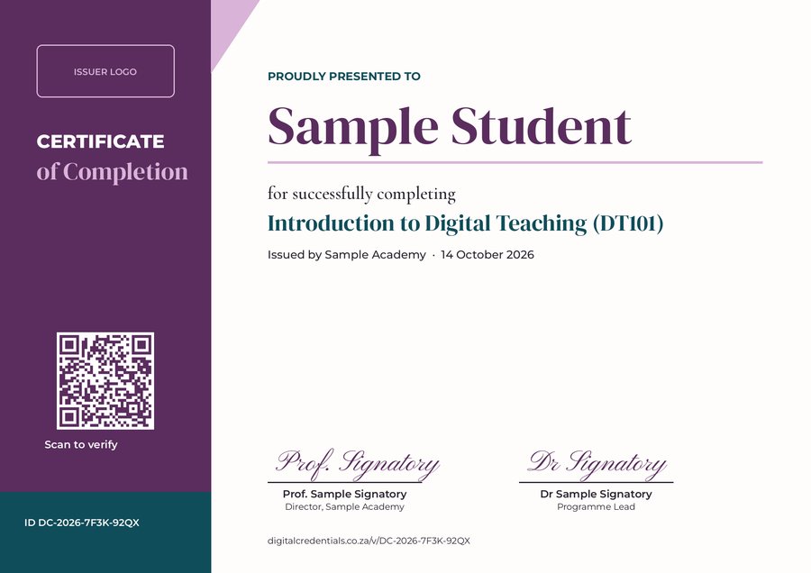 Modern Sidebar certificate design